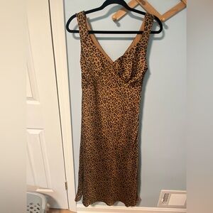 American Eagle Leopard Slip Midi Dress